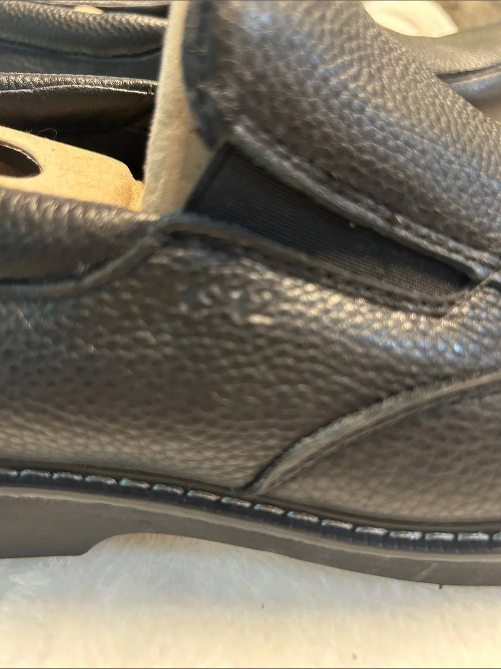 Men's Black leather Slip-On Pebbled Leather Loafers